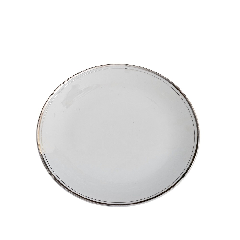 Crown Empire Countess Fine China Bread and Butter Plate‎ White Silver Trim Japan